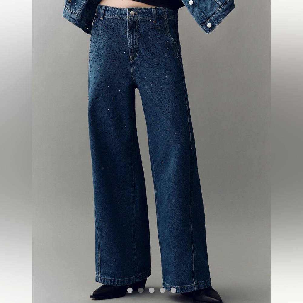 Pilcro Embellished Blue Flare Jeans,NWT, size 30